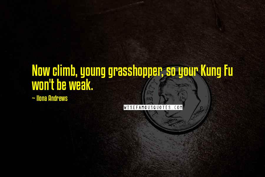 Ilona Andrews Quotes: Now climb, young grasshopper, so your Kung Fu won't be weak.