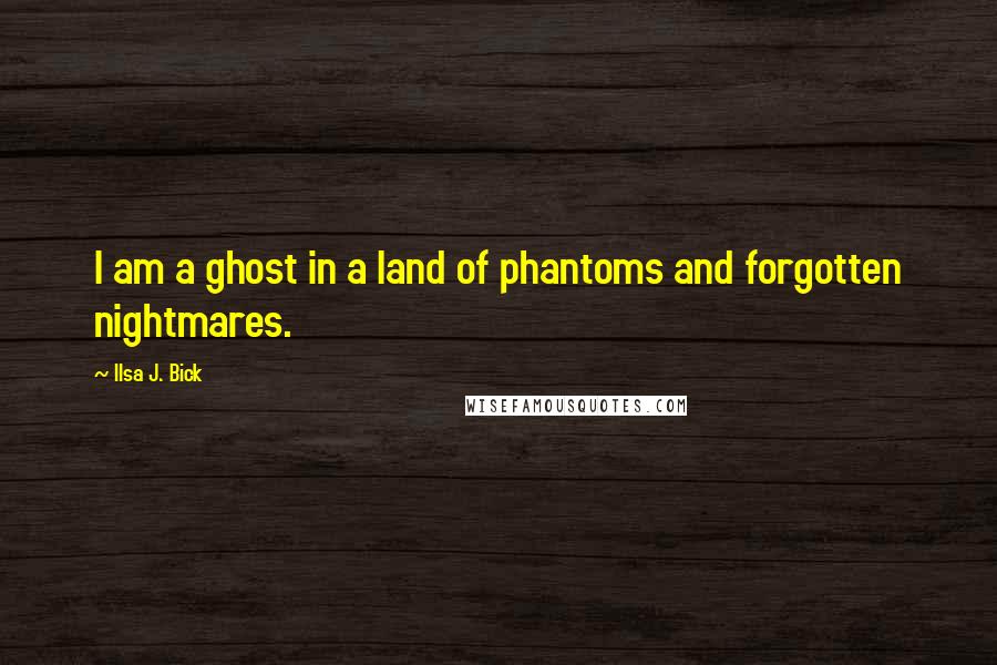Ilsa J. Bick Quotes: I am a ghost in a land of phantoms and forgotten nightmares.