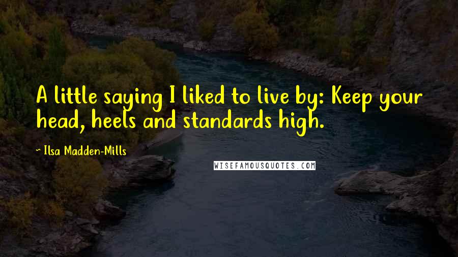 Ilsa Madden-Mills Quotes: A little saying I liked to live by: Keep your head, heels and standards high.