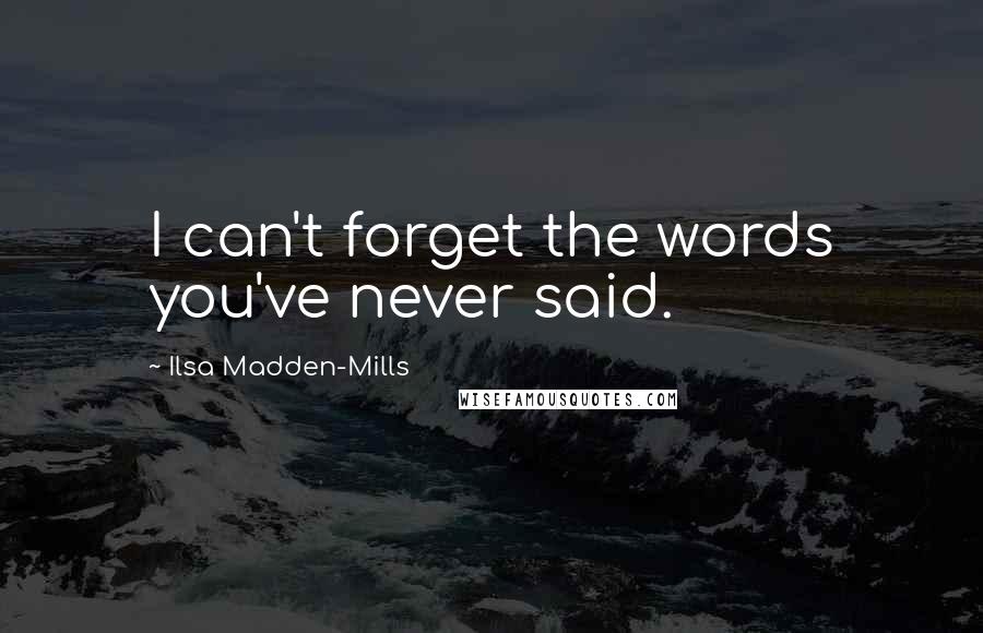 Ilsa Madden-Mills Quotes: I can't forget the words you've never said.