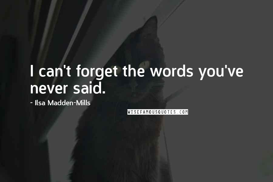 Ilsa Madden-Mills Quotes: I can't forget the words you've never said.