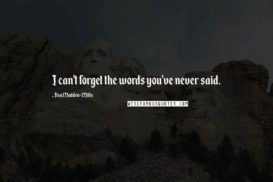 Ilsa Madden-Mills Quotes: I can't forget the words you've never said.