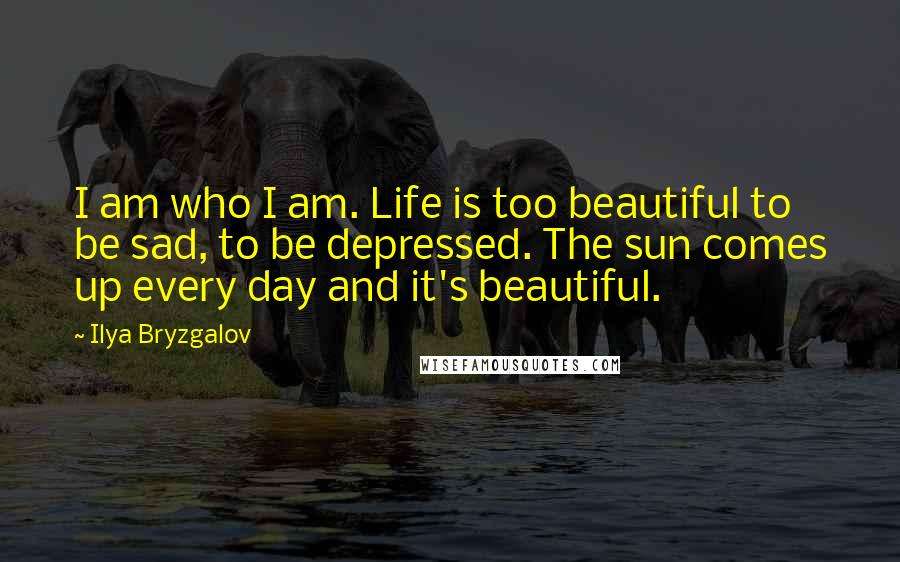 Ilya Bryzgalov Quotes: I am who I am. Life is too beautiful to be sad, to be depressed. The sun comes up every day and it's beautiful.