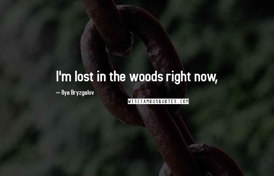 Ilya Bryzgalov Quotes: I'm lost in the woods right now,