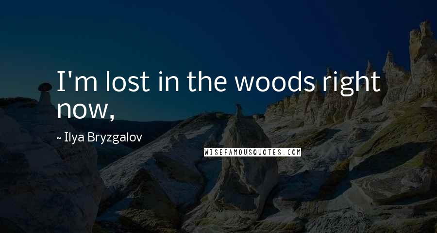 Ilya Bryzgalov Quotes: I'm lost in the woods right now,