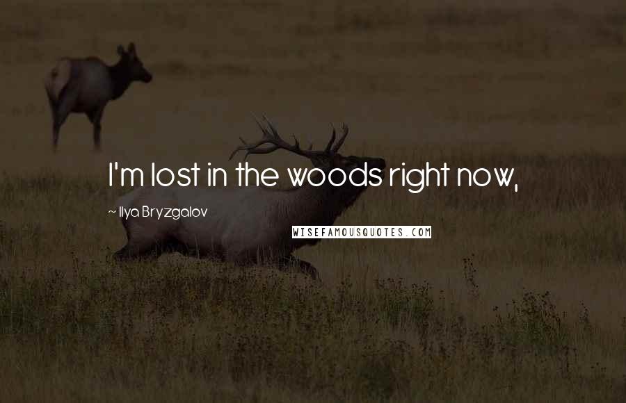 Ilya Bryzgalov Quotes: I'm lost in the woods right now,