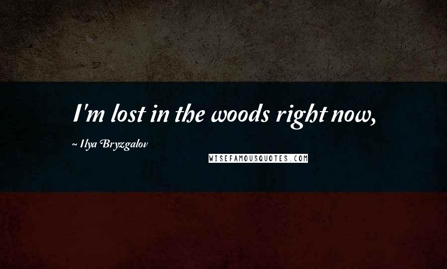 Ilya Bryzgalov Quotes: I'm lost in the woods right now,