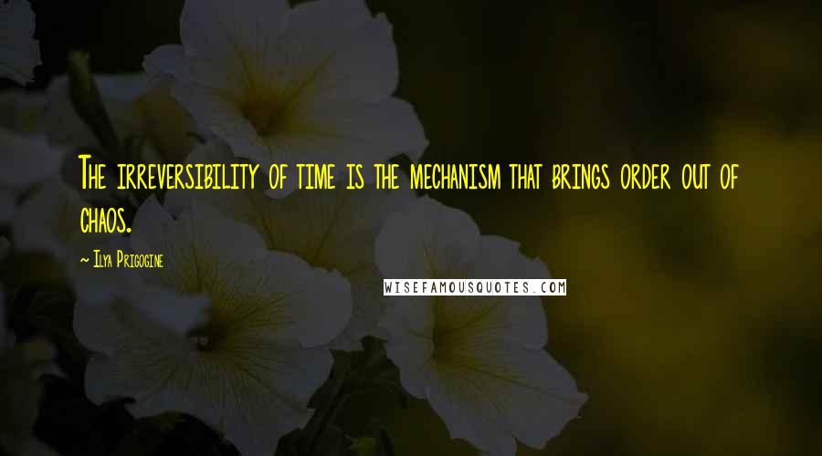 Ilya Prigogine Quotes: The irreversibility of time is the mechanism that brings order out of chaos.