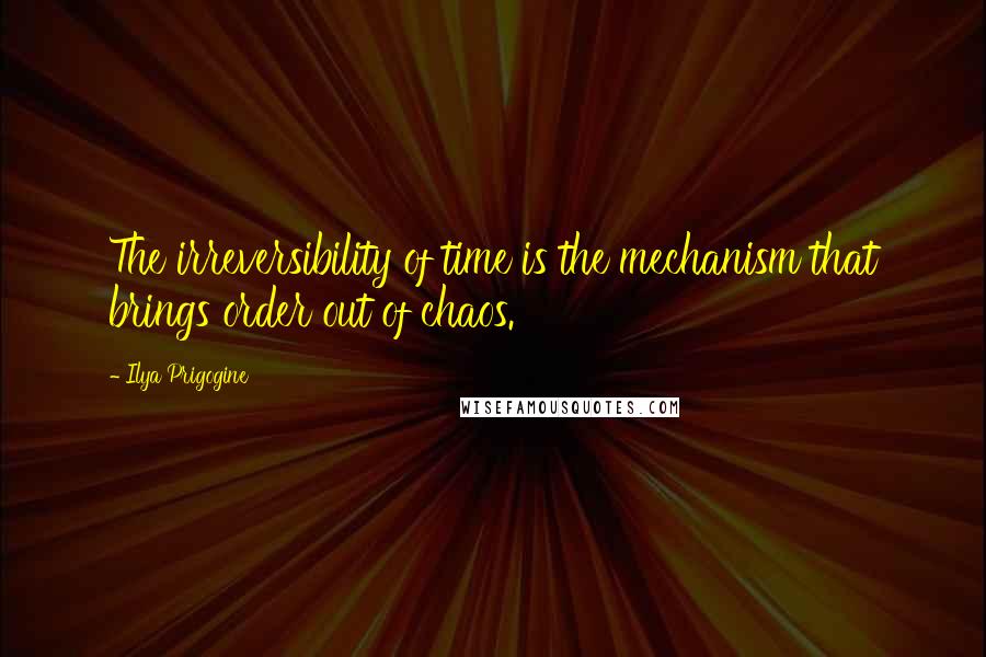 Ilya Prigogine Quotes: The irreversibility of time is the mechanism that brings order out of chaos.
