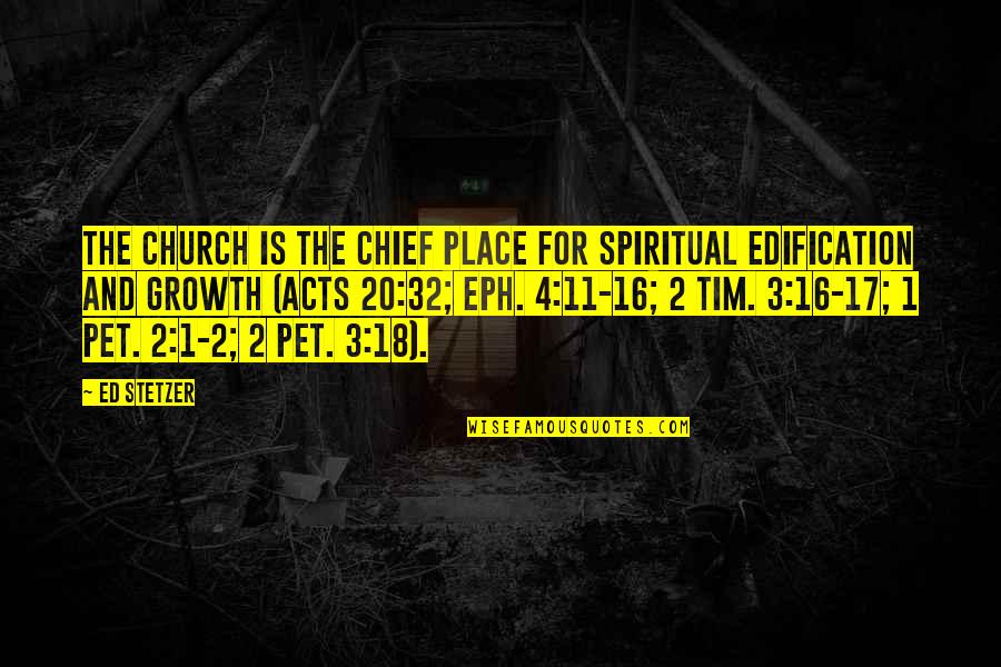 1 2 3 4 Quotes By Ed Stetzer: The church is the chief place for spiritual
