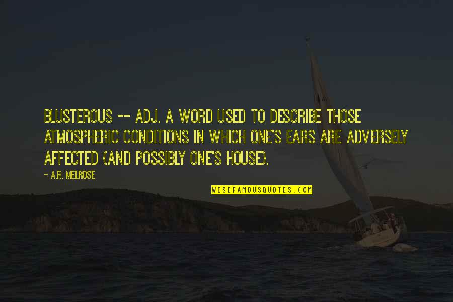 1-3 Word Quotes By A.R. Melrose: Blusterous -- adj. a word used to describe