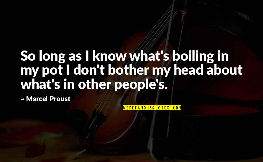 1 Head Quotes By Marcel Proust: So long as I know what's boiling in