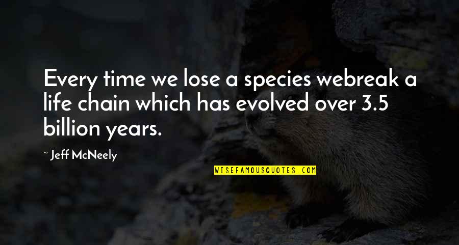 1 In 7 Billion Quotes By Jeff McNeely: Every time we lose a species webreak a