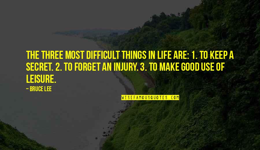 1-Jun Quotes By Bruce Lee: The three most difficult things in life are: