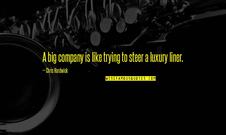 1 Liner Quotes By Chris Hardwick: A big company is like trying to steer
