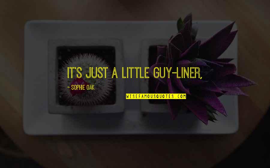 1 Liner Quotes By Sophie Oak: It's just a little guy-liner,