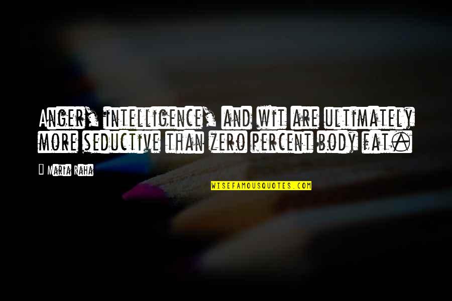 1 Percent Body Quotes By Maria Raha: Anger, intelligence, and wit are ultimately more seductive