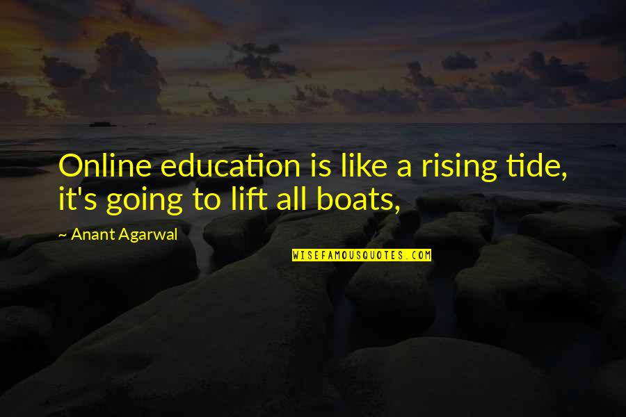 10-15 Word Quotes By Anant Agarwal: Online education is like a rising tide, it's