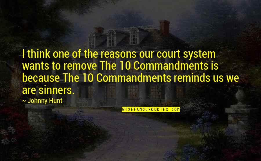 10 Commandments Quotes By Johnny Hunt: I think one of the reasons our court