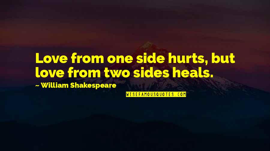 100 Day Of School Quotes By William Shakespeare: Love from one side hurts, but love from
