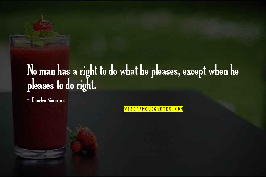 100 Likes Celebration Quotes By Charles Simmons: No man has a right to do what
