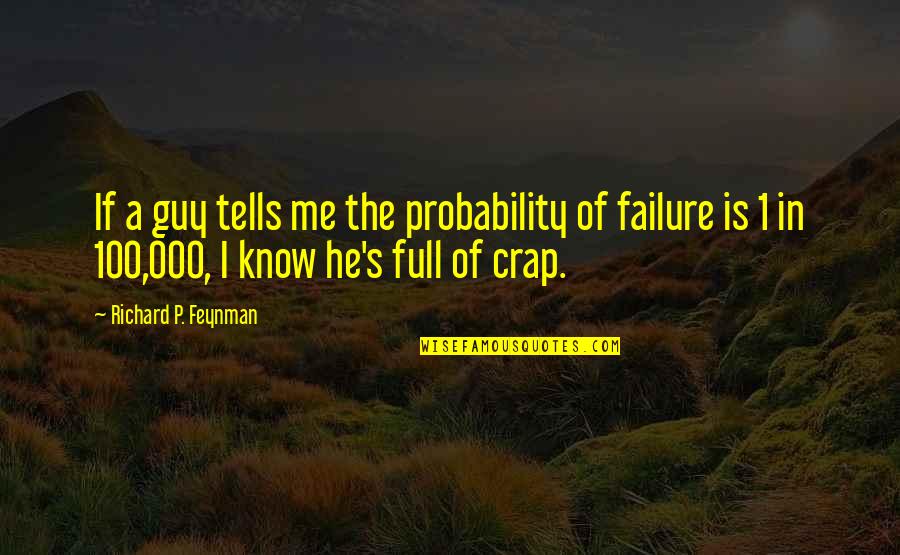 100 Me Quotes By Richard P. Feynman: If a guy tells me the probability of