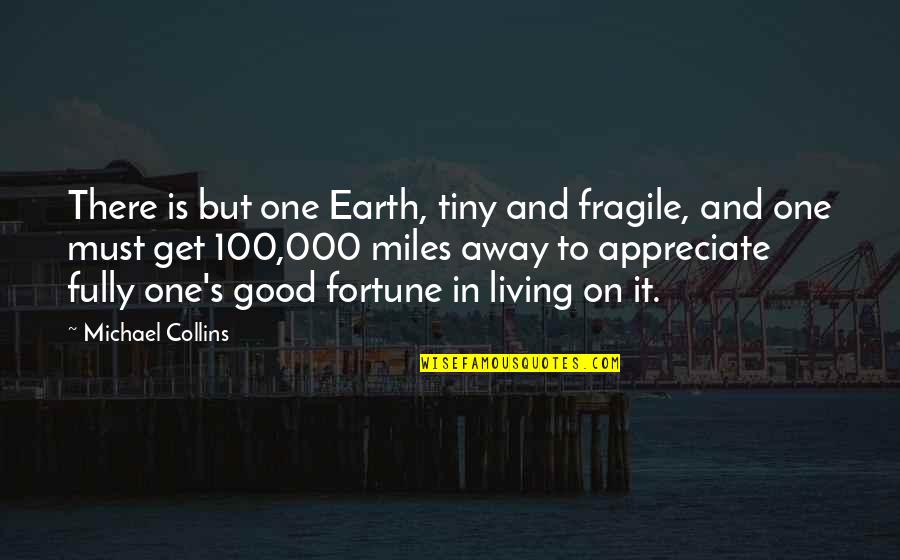 100 Miles Quotes By Michael Collins: There is but one Earth, tiny and fragile,