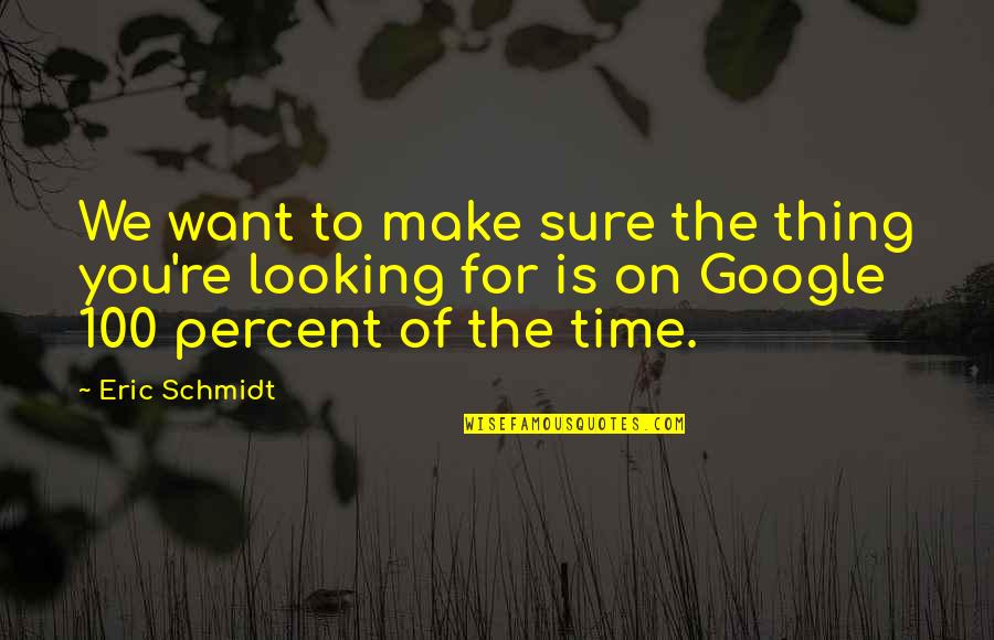 100 Percent Quotes By Eric Schmidt: We want to make sure the thing you're