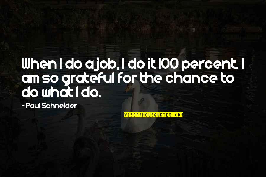100 Percent Quotes By Paul Schneider: When I do a job, I do it