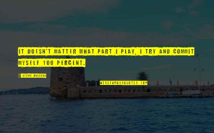 100 Percent Quotes By Steve Buscemi: It doesn't matter what part I play, I