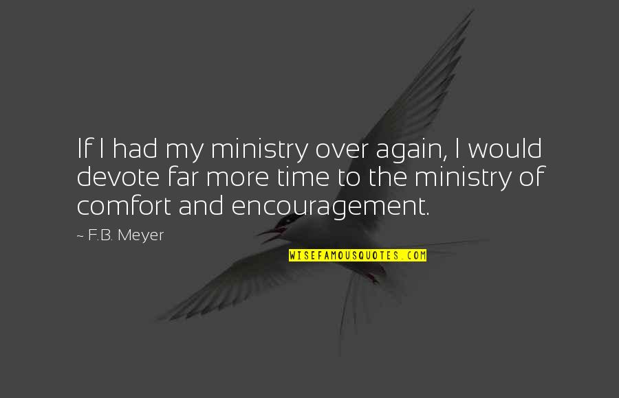 1009 Restaurant Quotes By F.B. Meyer: If I had my ministry over again, I