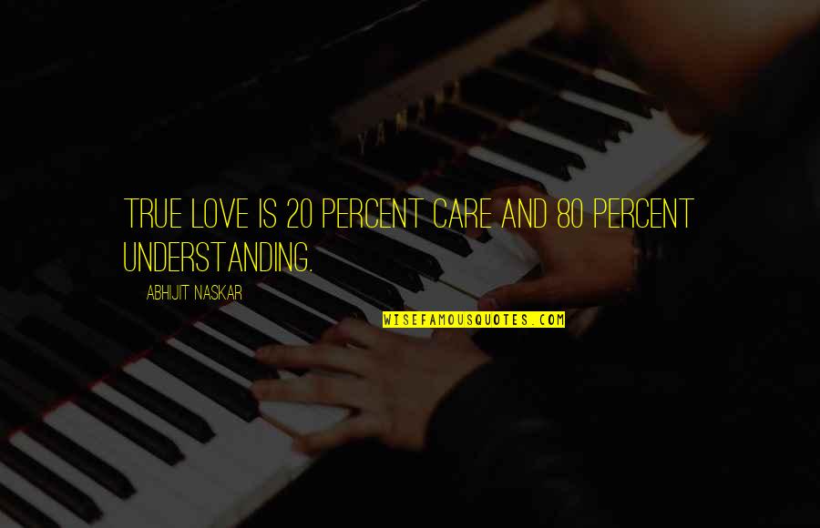 101.9 Quotes By Abhijit Naskar: True love is 20 percent care and 80