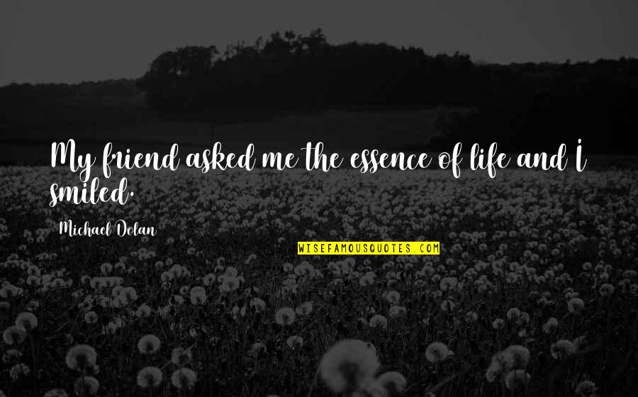 10143 Quotes By Michael Dolan: My friend asked me the essence of life