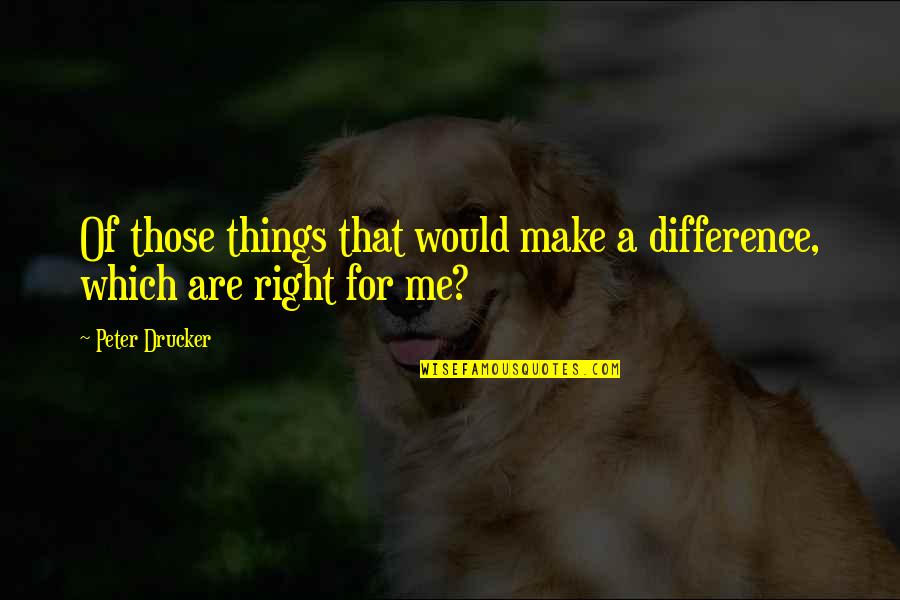 10gtek Quotes By Peter Drucker: Of those things that would make a difference,