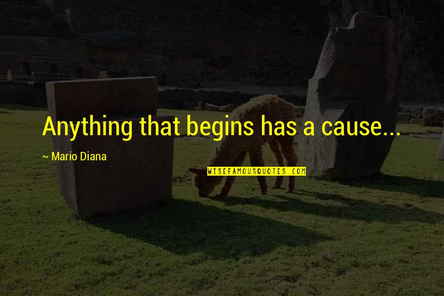 10th Kingdom Quotes By Mario Diana: Anything that begins has a cause...