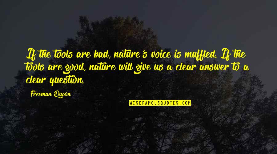 11 Line Abs Quotes By Freeman Dyson: If the tools are bad, nature's voice is