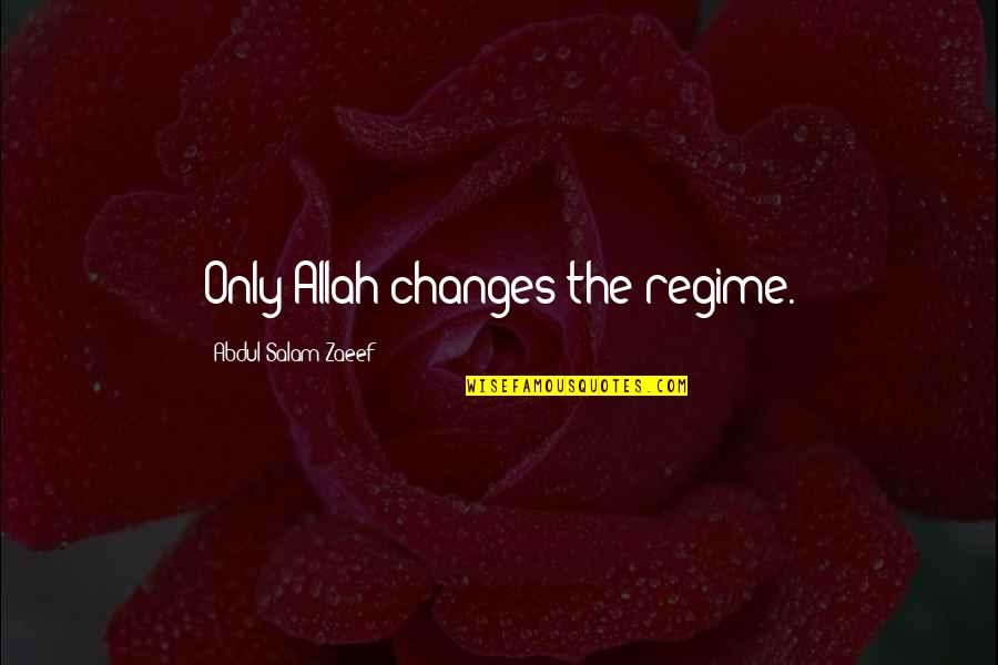 11 September Quotes By Abdul Salam Zaeef: Only Allah changes the regime.