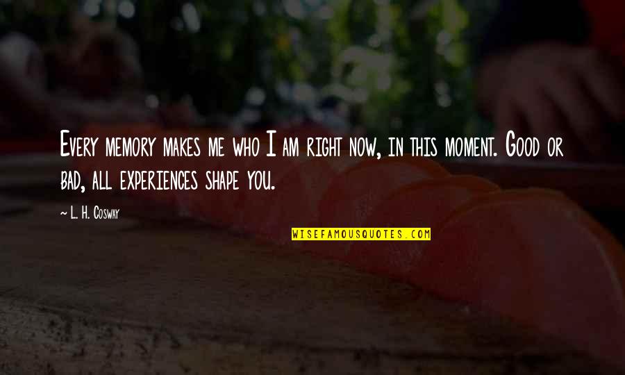 111 Beautiful Marriage Quotes By L. H. Cosway: Every memory makes me who I am right 111 Beautiful Marriage Quotes By L. H. Cosway: Every memory makes me who I am right