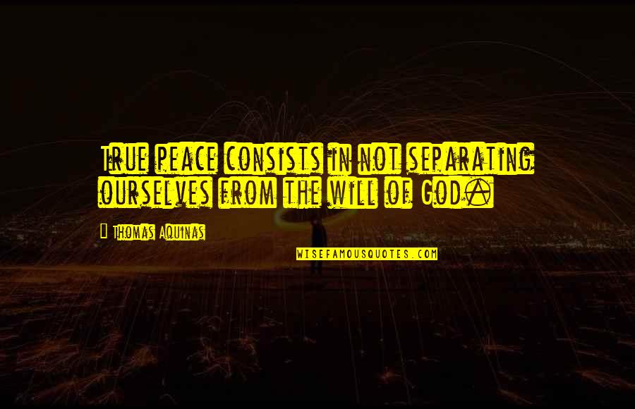 1150 The Patriot Quotes By Thomas Aquinas: True peace consists in not separating ourselves from