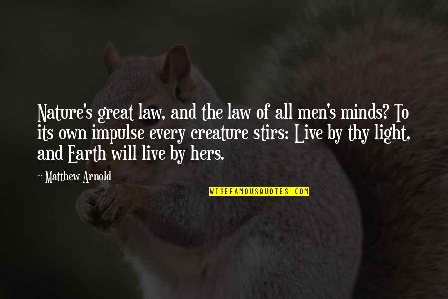 1152 Kings Quotes By Matthew Arnold: Nature's great law, and the law of all