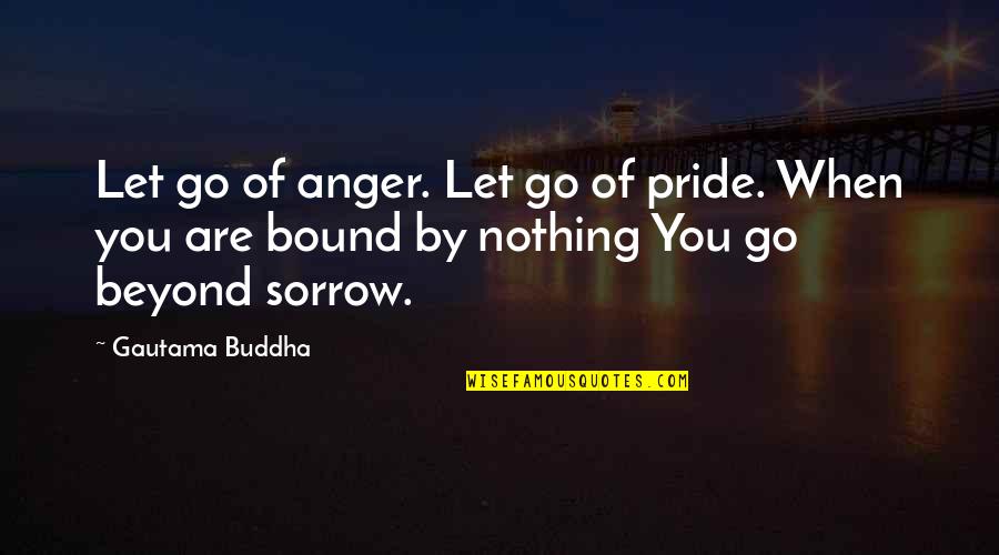 11nothing Quotes By Gautama Buddha: Let go of anger. Let go of pride.