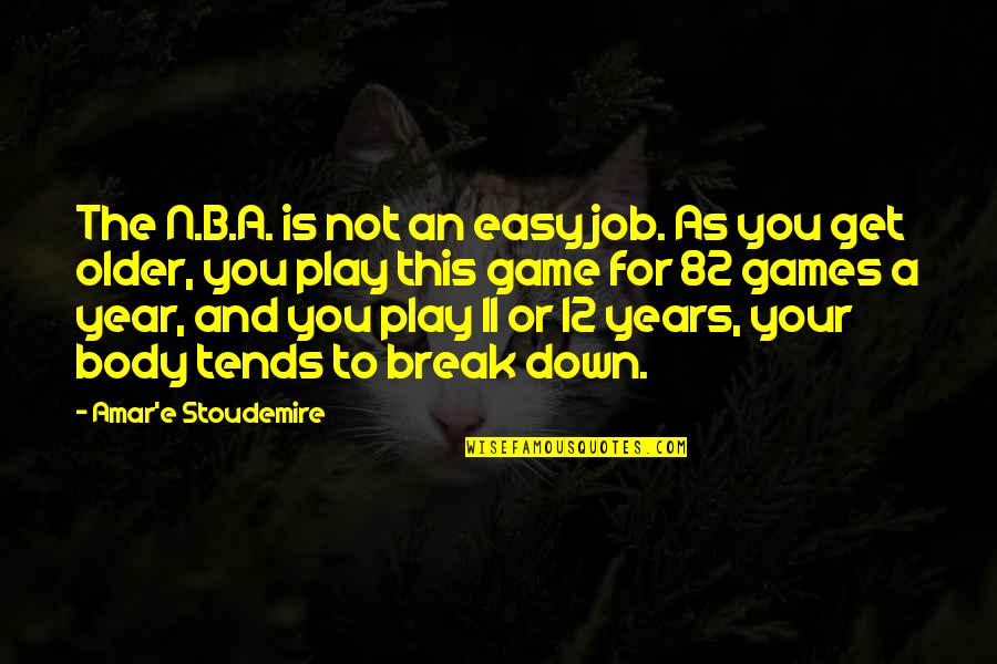 12 11 11 Quotes By Amar'e Stoudemire: The N.B.A. is not an easy job. As