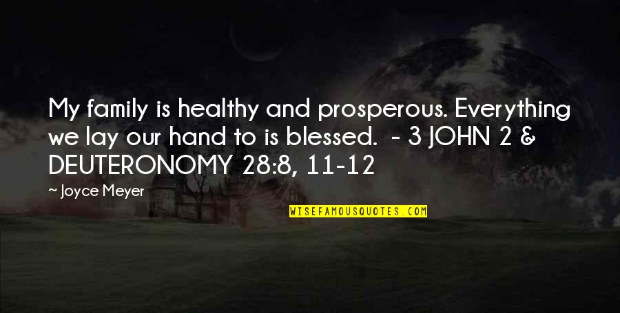 12 11 11 Quotes By Joyce Meyer: My family is healthy and prosperous. Everything we