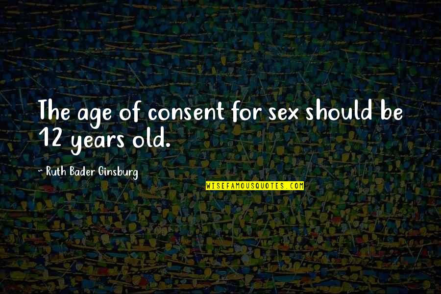 12 Old Quotes By Ruth Bader Ginsburg: The age of consent for sex should be