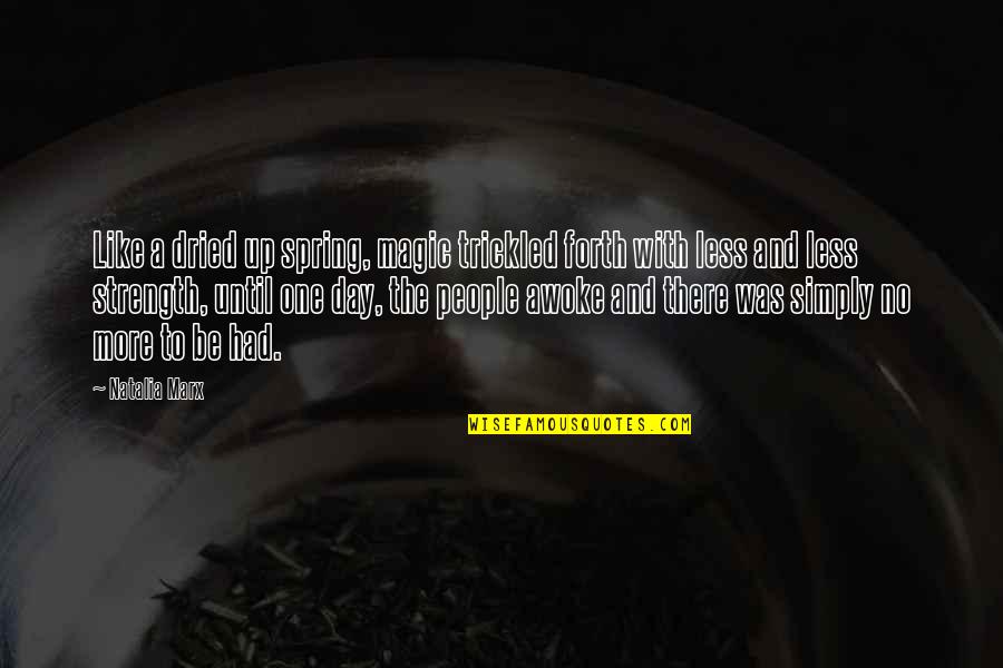 12 Step Inspirational Quotes By Natalia Marx: Like a dried up spring, magic trickled forth