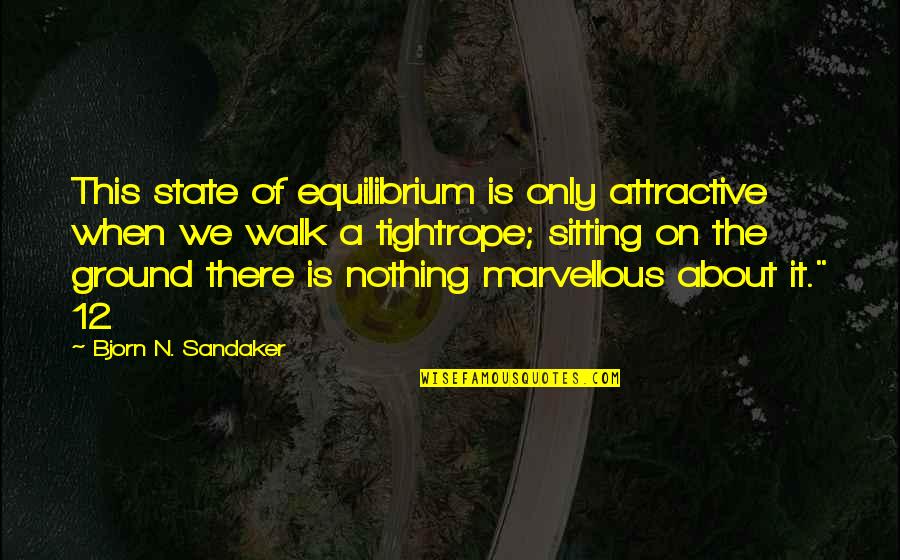 12 This Quotes By Bjorn N. Sandaker: This state of equilibrium is only attractive when