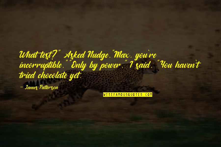 12 Years Relationship Quotes By James Patterson: What test?" Asked Nudge."Max, you're incorruptible.""Only by power." 12 Years Relationship Quotes By James Patterson: What test?" Asked Nudge."Max, you're incorruptible.""Only by power."