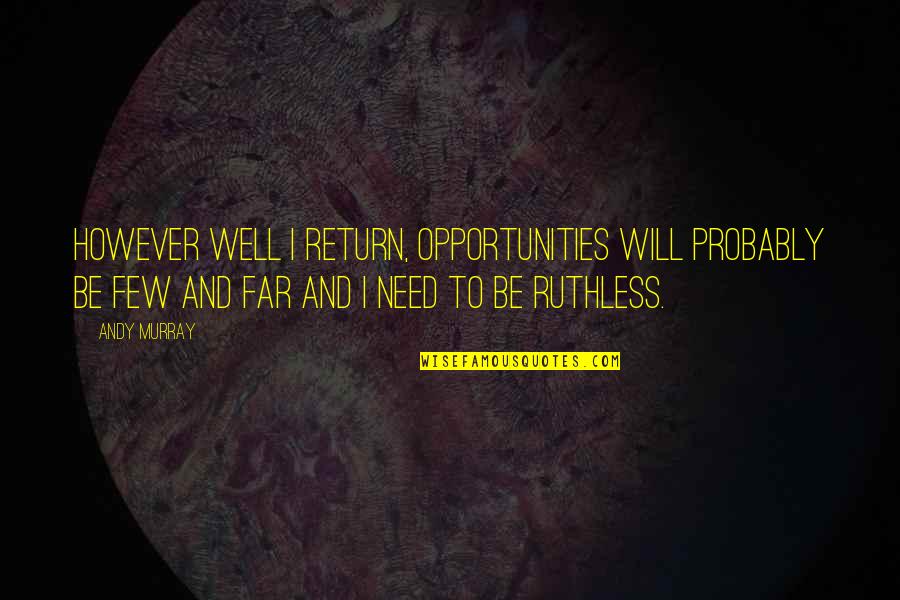 123 Fb Quotes By Andy Murray: However well I return, opportunities will probably be