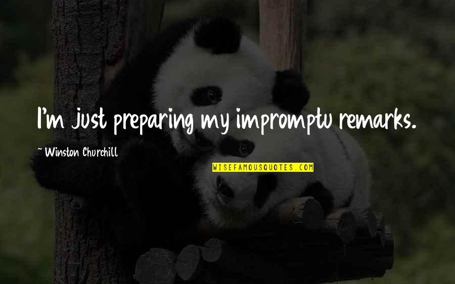 12572 Quotes By Winston Churchill: I'm just preparing my impromptu remarks.