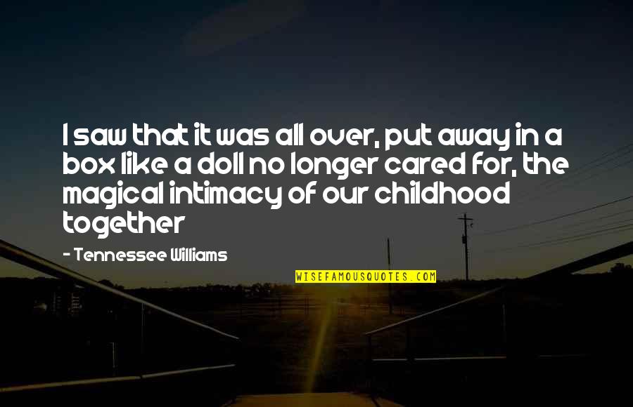 12740 Quotes By Tennessee Williams: I saw that it was all over, put 12740 Quotes By Tennessee Williams: I saw that it was all over, put